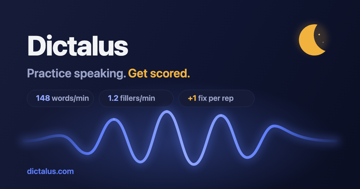 I got tired of the perfect answer showing up 5 minutes late, so I built a speaking gym (web + iOS, l logo